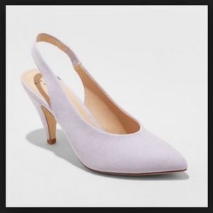 NWT Slingback Microsuede Lilac heels Sandals-7.5